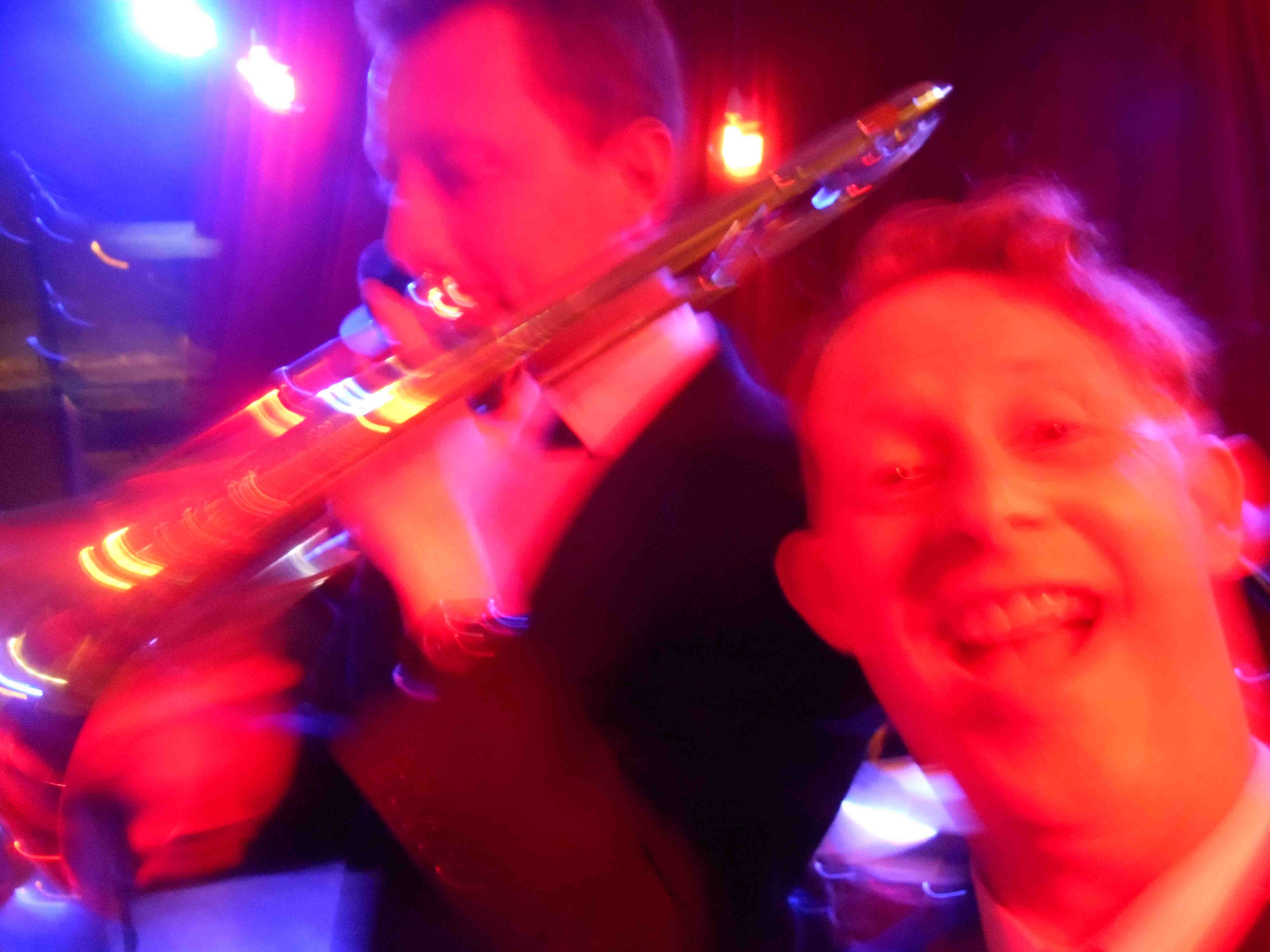 Roaring 20s singer, <b>Greg Poppleton</b>, with Greg Chilcott on the trombone. - selfie